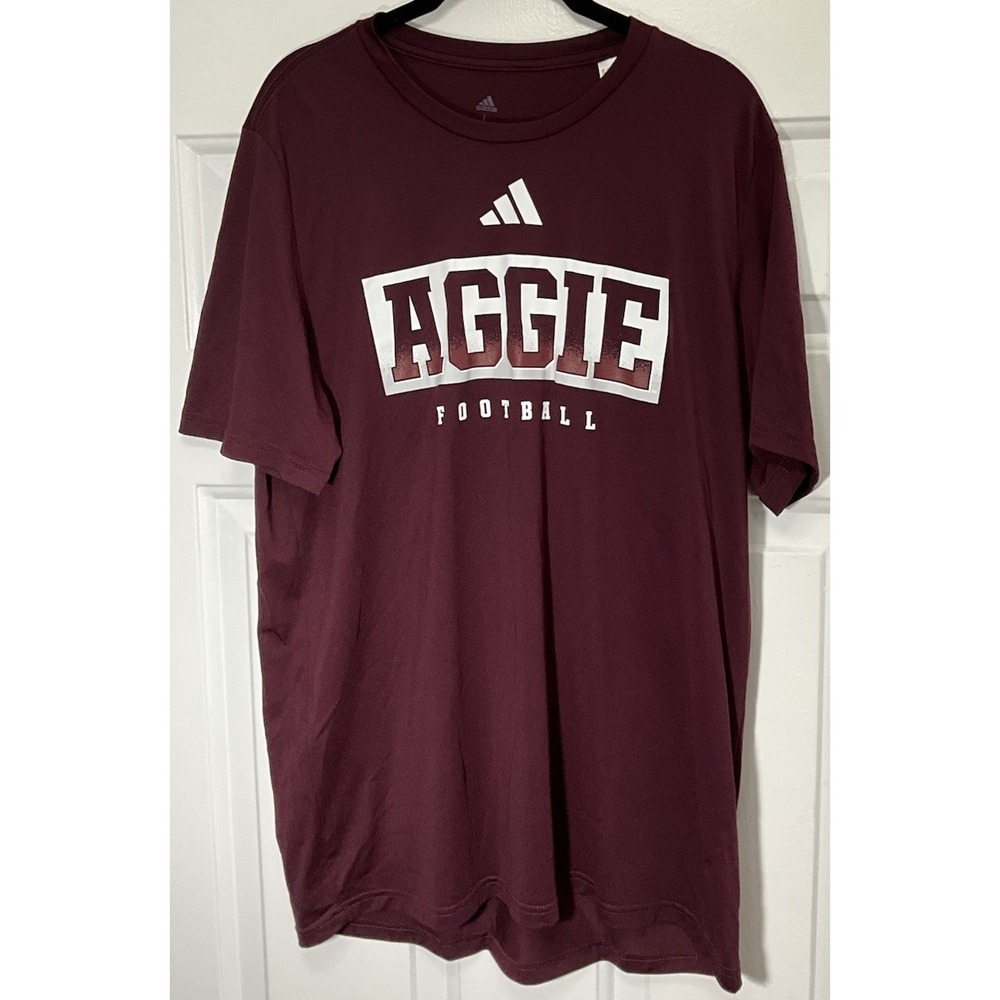 Adidas SEC Football Texas A&M Aggies NCAA Maroon Dri-Fit Shirt Men's Large